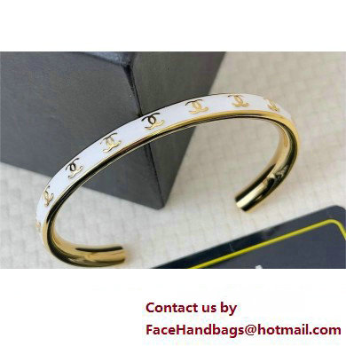 chanel Metal Gold & WHITE CUFF ABC986 2024 - Click Image to Close